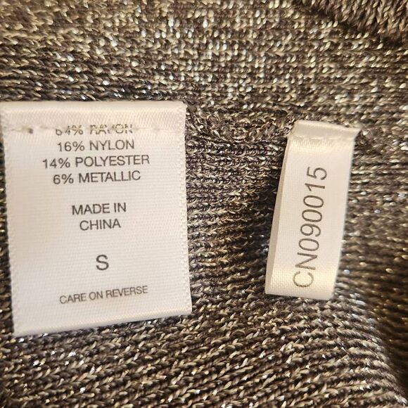 7th Avenue Design Studio Silver Shimmer off the Shoulder Sweater, NWOT, S( wears - Picture 10 of 10